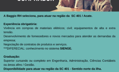 <span class='p-name'>VAGA : COMPRADOR – Florianópolis região da SC 401</span>